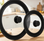 Universal Lid for Pots Pans and Skillets, 2 Pack Pan Cover fit 7", 8" 9" & 10", 11", 12" Diameter Cookware, Silicone Replacement Pan Lid Pot Lids for Frying Pans, Cast Iron,Tempered Glass Lid