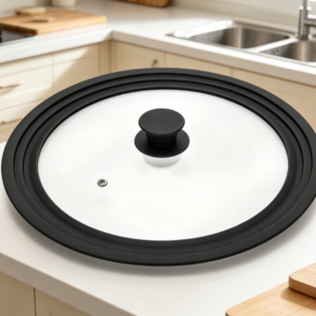 Universal Lid for Pots,Pans and Skillets - Tempered Glass with Heat Resistant Silicone Rim Fits 10.5", 11" and 12" Diameter Cookware,Black